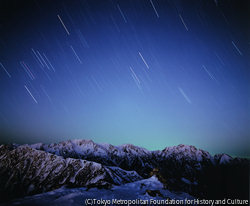作品画像:剱・立山連峰に沈むオリオン(爺ヶ岳より)