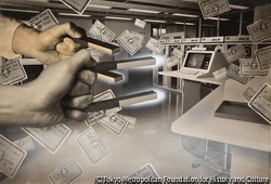 作品画像:(磁石を持つ手)