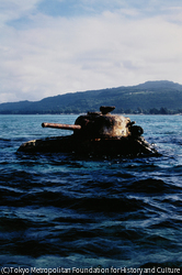 作品画像:ススペビーチに残る米軍水陸両用戦車