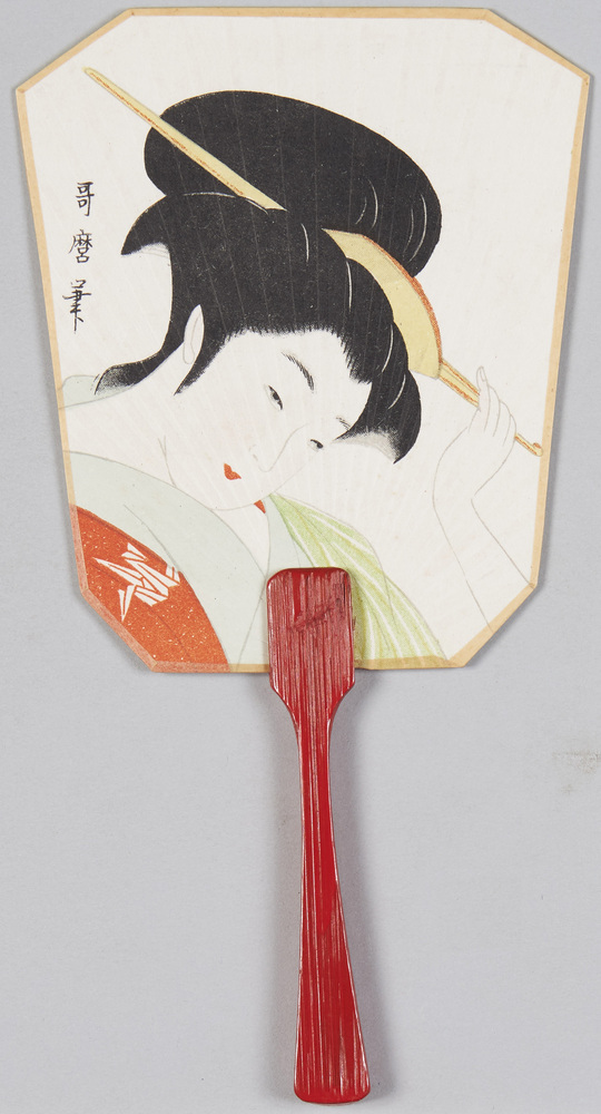 作品画像:郵便うちわ(哥麿筆)