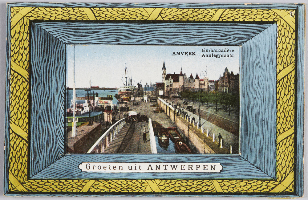 作品画像:GROETEN UIT ANTWERPEN ANVERS. EMBARCADERE AANLEGPLAATS
