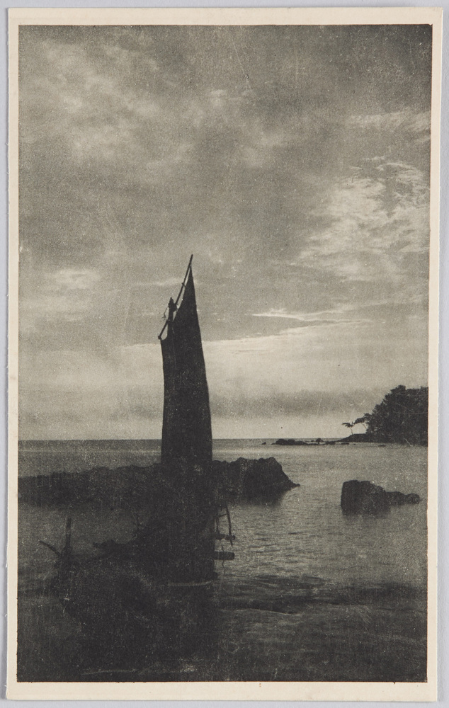 作品画像：帆船のある水辺の風景