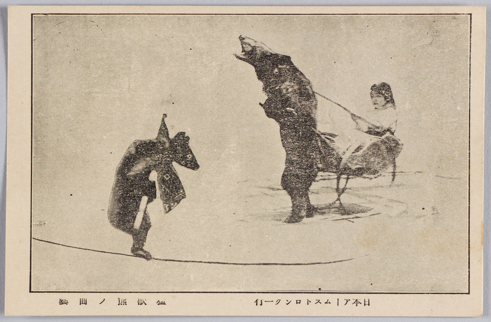 作品画像:日本アームストロング一行 猛獣熊ノ曲芸