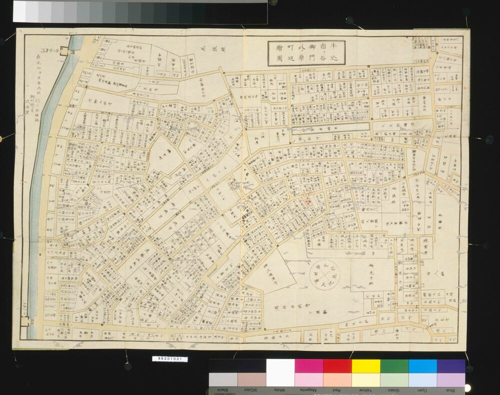 近江屋版江戸切絵図 牛込市ケ谷御門外地図