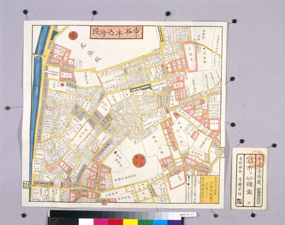 作品画像:尾張屋版江戸切絵図 市ケ谷牛込絵図
