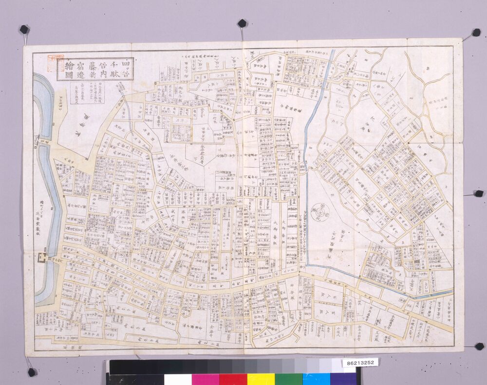 作品画像:近江屋版江戸切絵図 四ツ谷千駄谷辺図