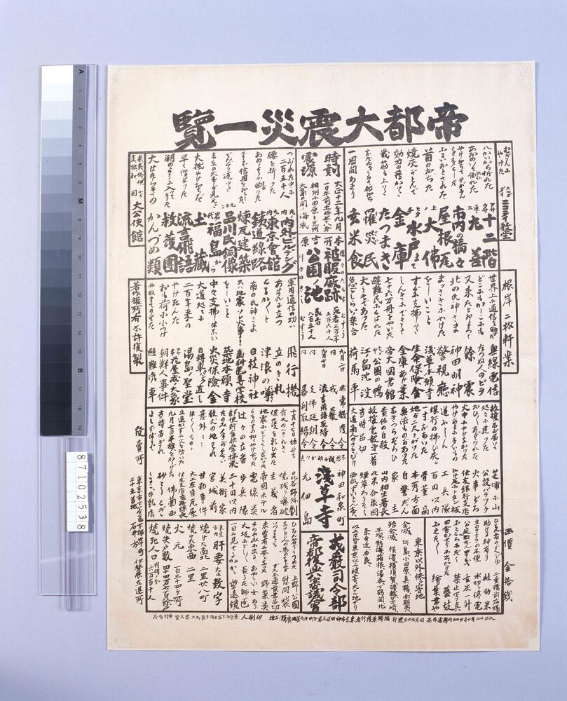 作品画像:見立番付 帝都大震災一覧