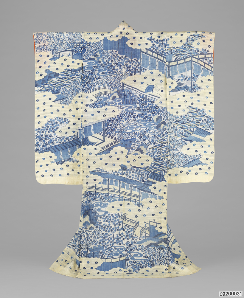 作品画像:白麻地御殿模様茶屋染帷子