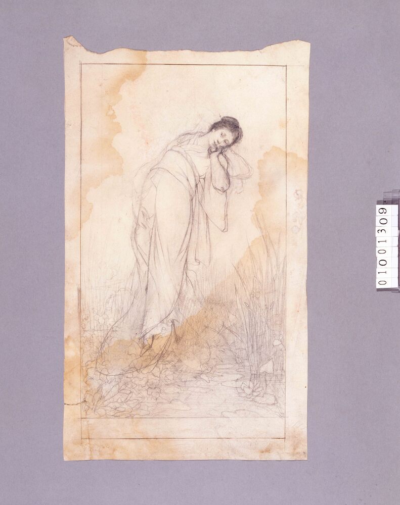 作品画像:素描 水辺の女