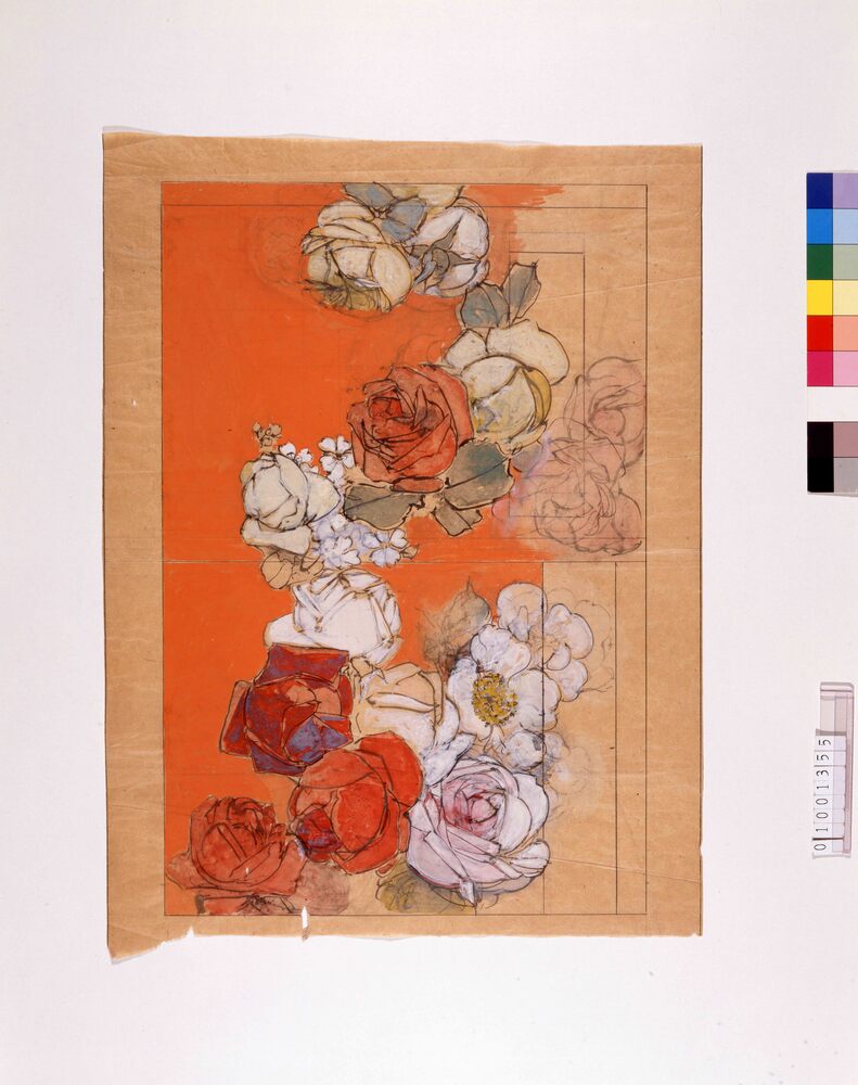 作品画像:岡本米蔵『薔薇香』装画図案