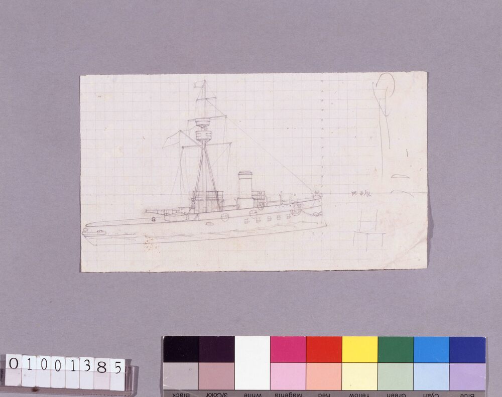 作品画像:下絵 艦船図