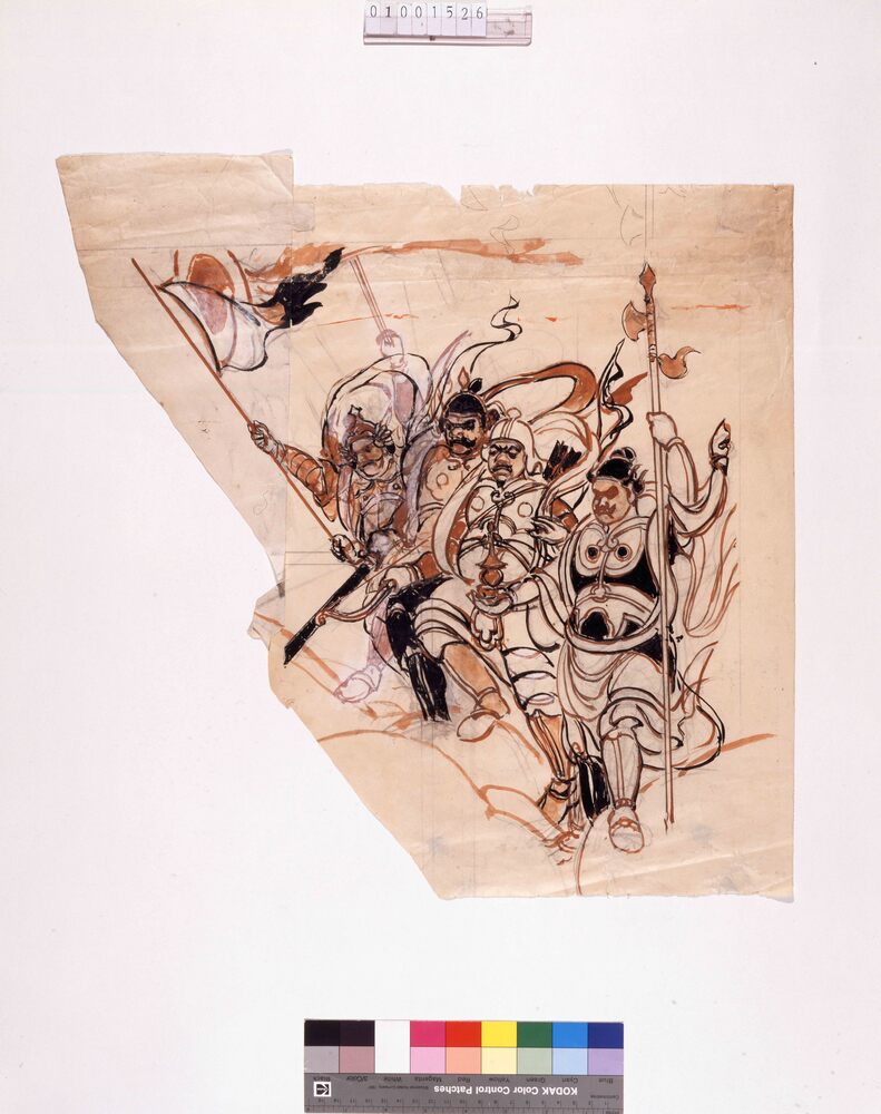 作品画像:下絵 「振天府」(四天王)