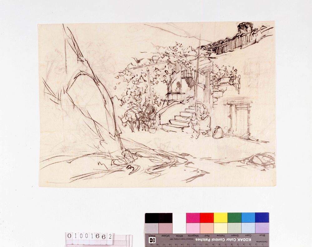 作品画像：下絵 「伊太利の印象」