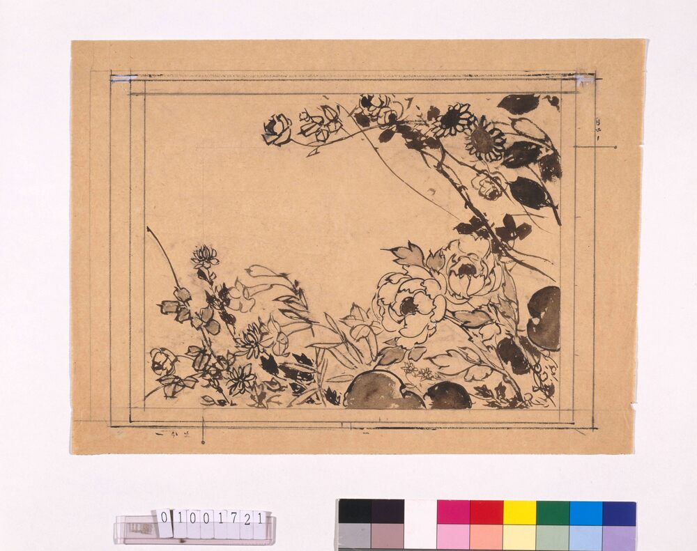 作品画像:装丁下絵 草花図