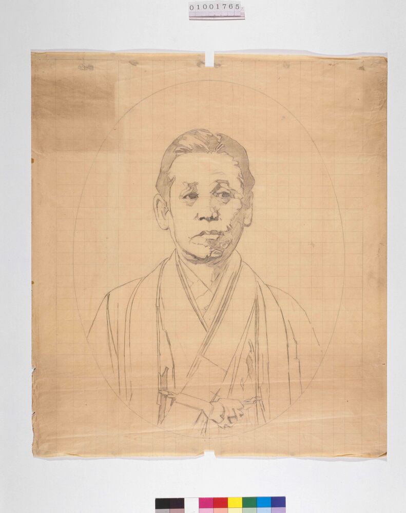 作品画像:下絵 男性肖像