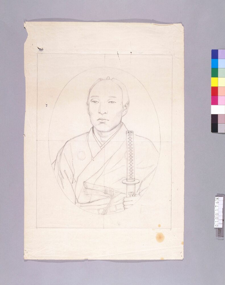 作品画像:下絵 武士肖像