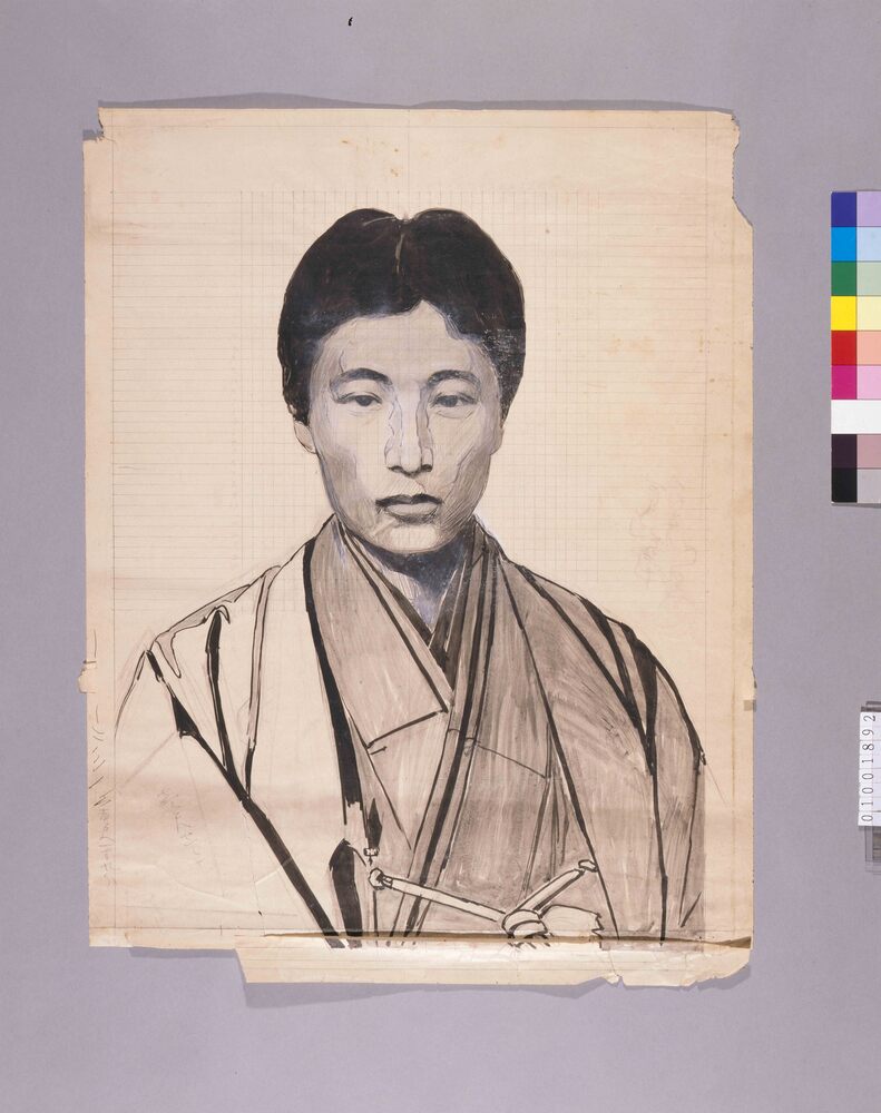 作品画像:下絵 男性肖像