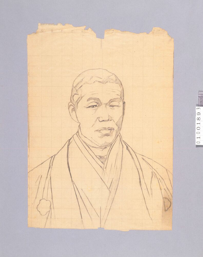 作品画像:下絵 男性肖像