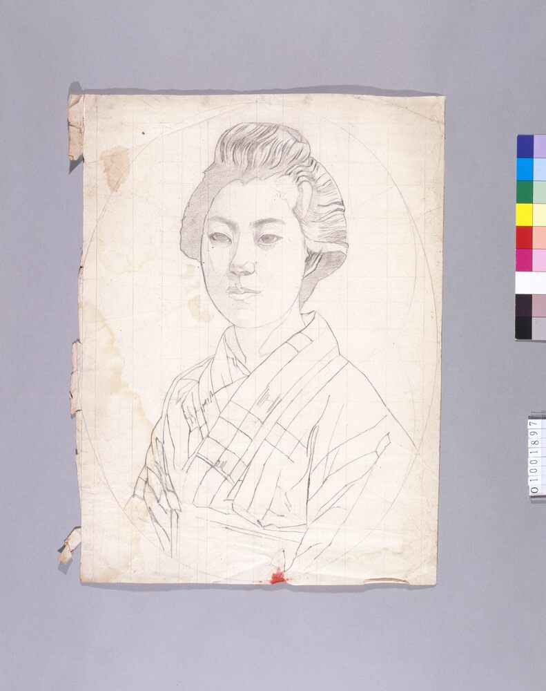 作品画像:下絵 女性肖像
