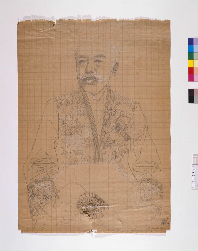 作品画像:下絵 男性肖像