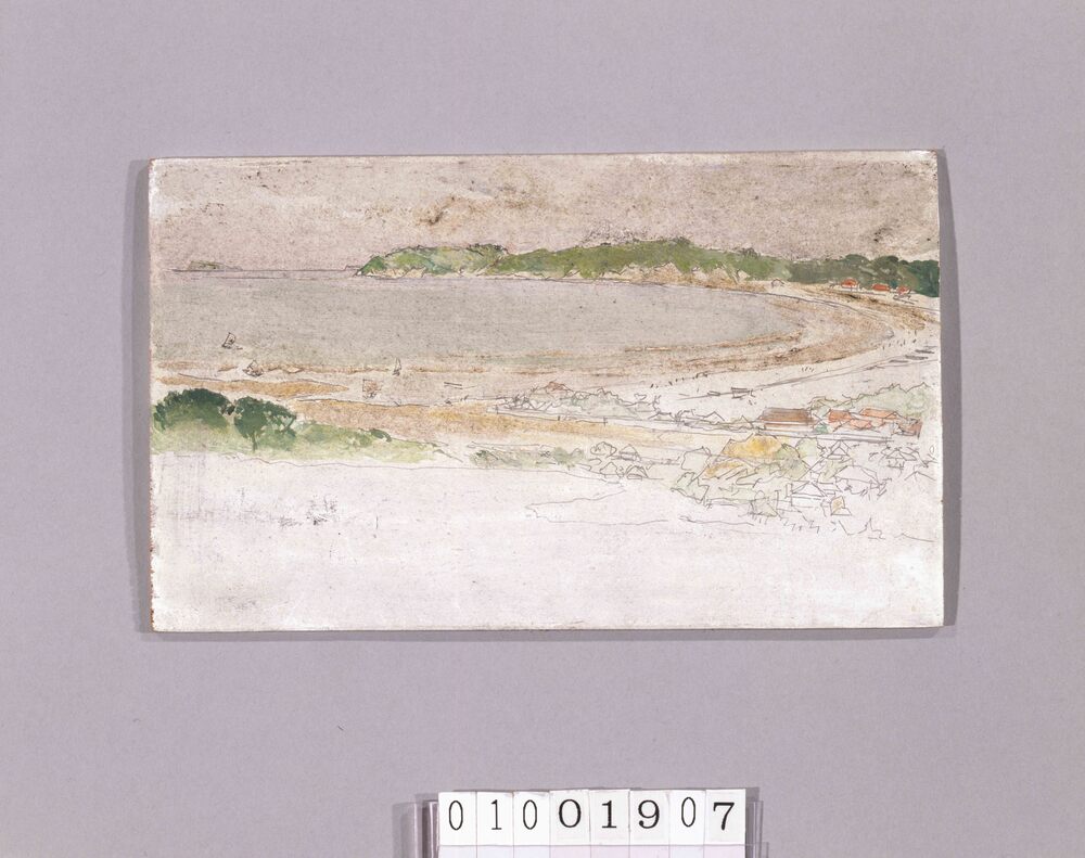 作品画像:風景 「徳川公爵別邸内から見下ろす逗子海岸」