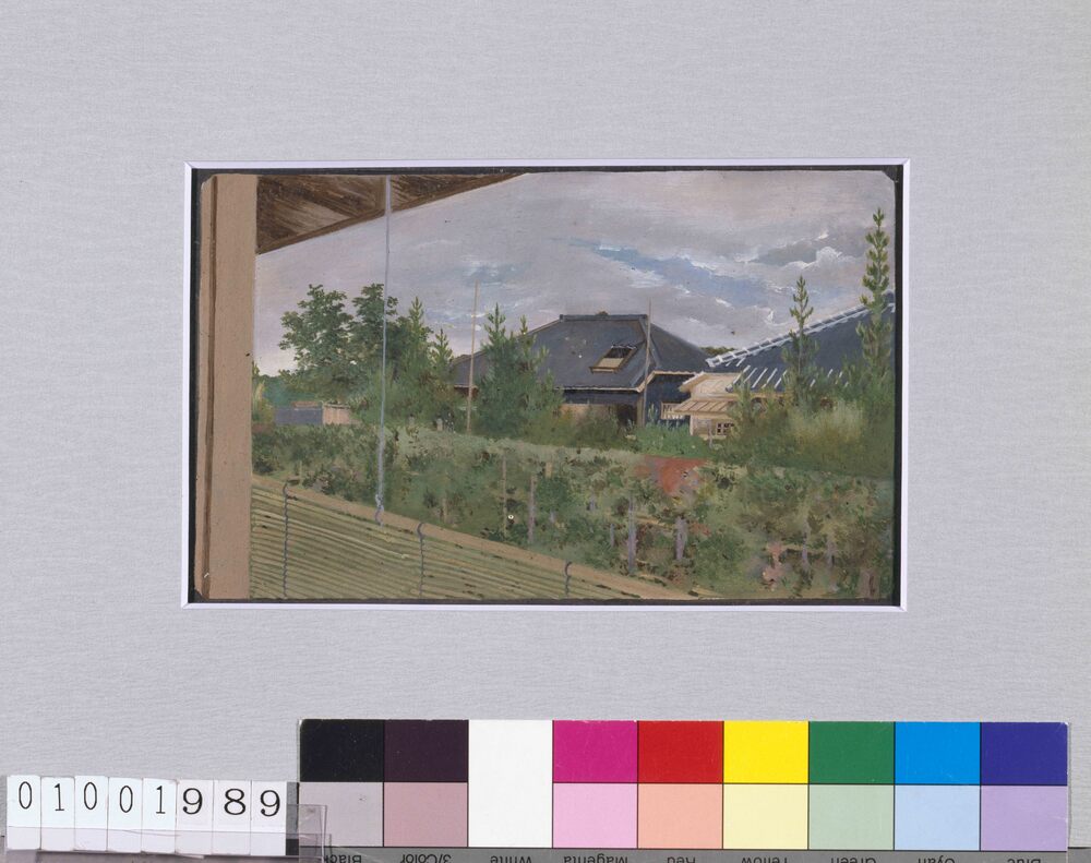 作品画像:油彩画 柏木の家