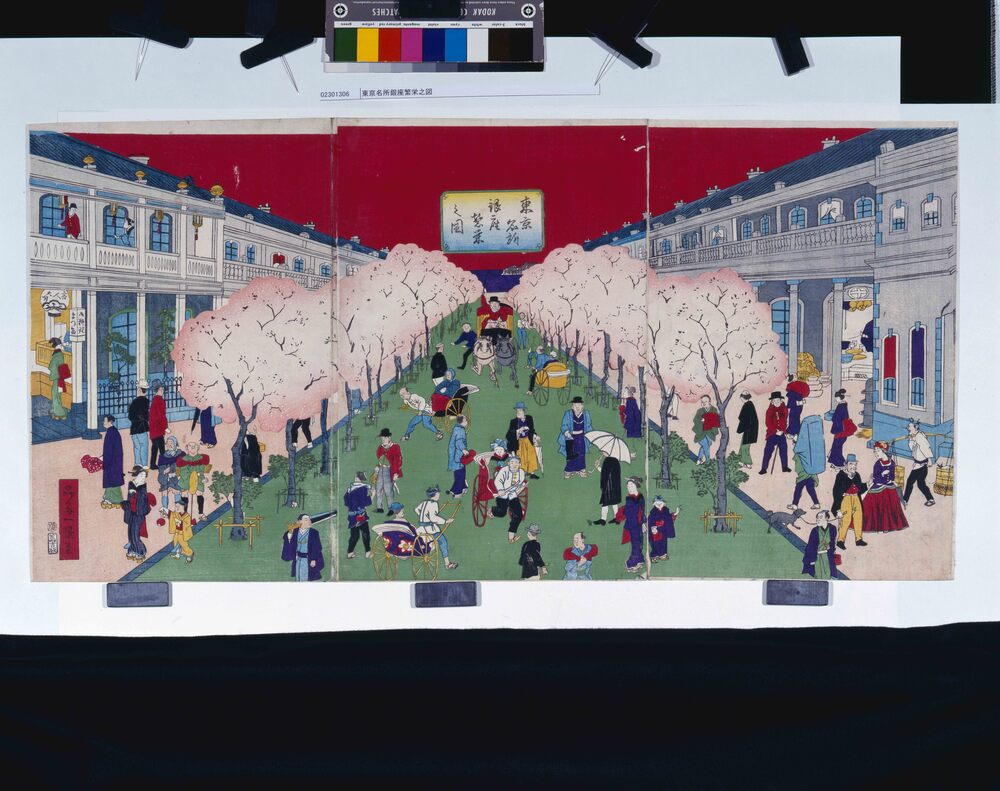 作品画像:東京名所銀座繁栄之図