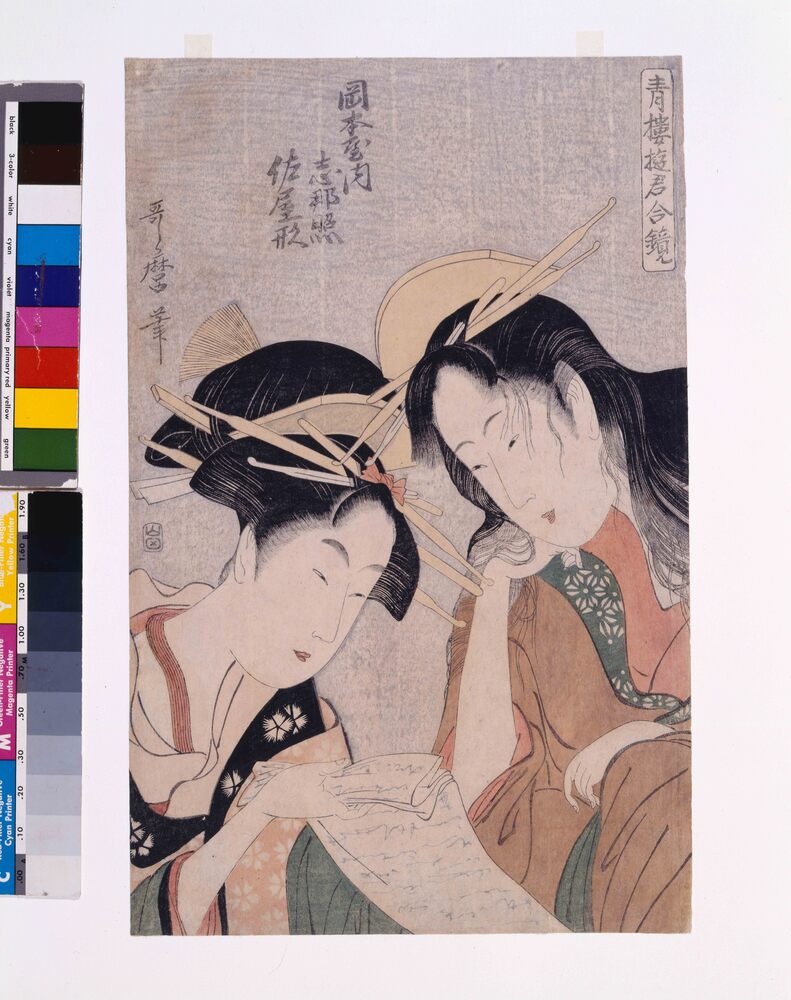 作品画像：青楼遊君合鏡 岡本屋内志那照・佐屋形