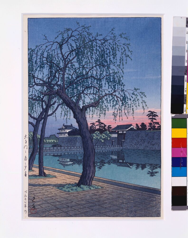 作品画像:大手門の春の夕暮