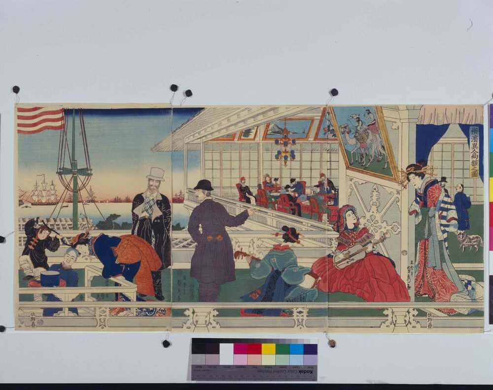 作品画像:横浜異人商館之図