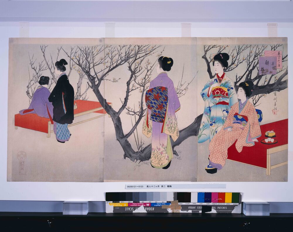 作品画像:美人十二ヶ月 其二 観梅