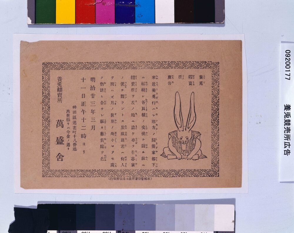 作品画像:養兎競売所広告