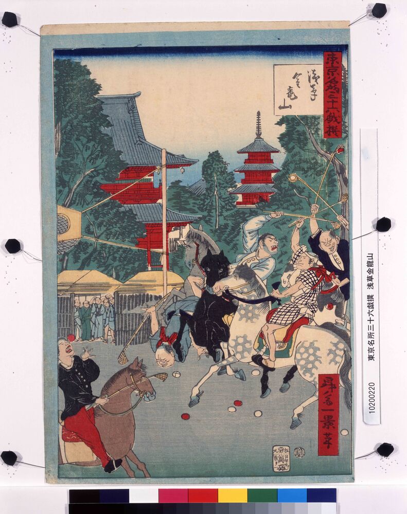 作品画像：東京名所三十六戯撰　浅草金龍山