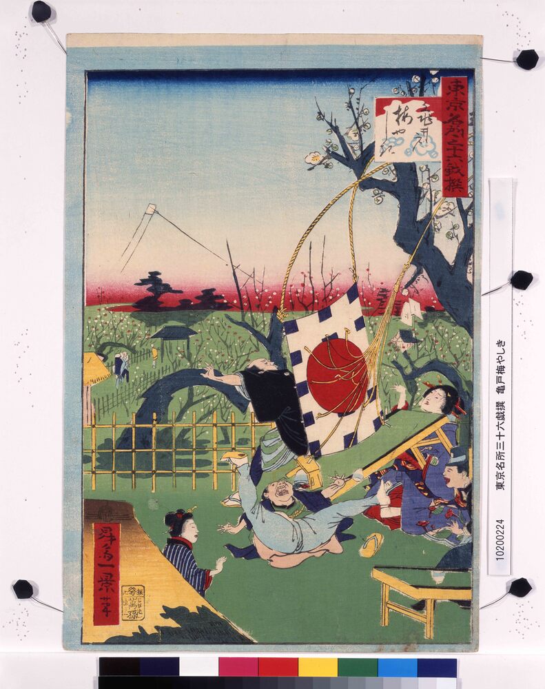 作品画像:東京名所三十六戯撰 亀戸梅やしき