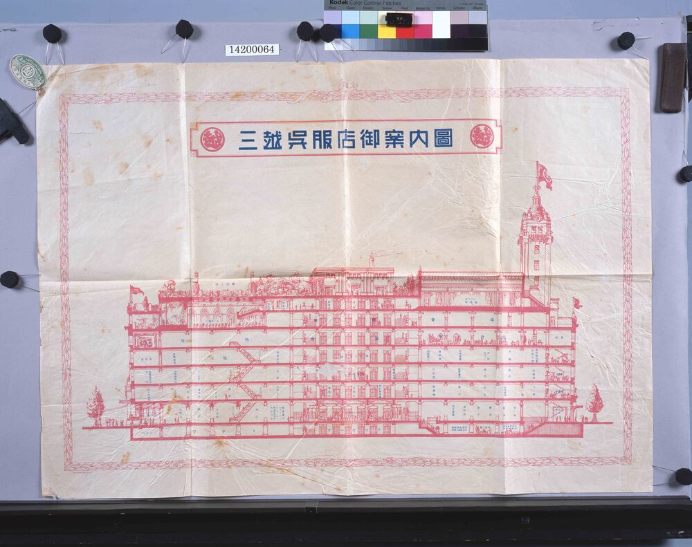 作品画像:三越呉服店包装紙(三越呉服店御案内図付)