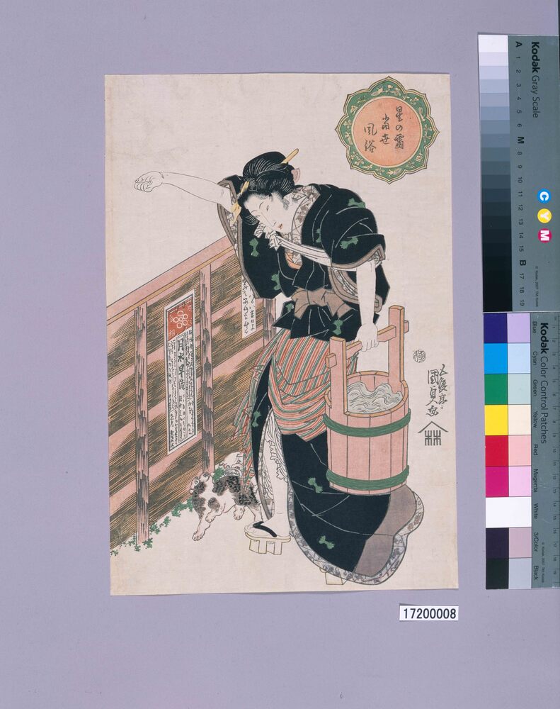 作品画像:星の霜当世風俗 水を汲む女