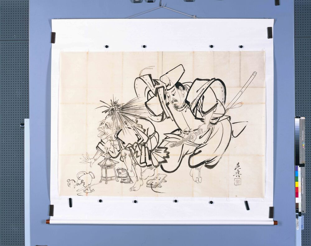 作品画像:粉本 絵馬 平忠盛捉油坊主