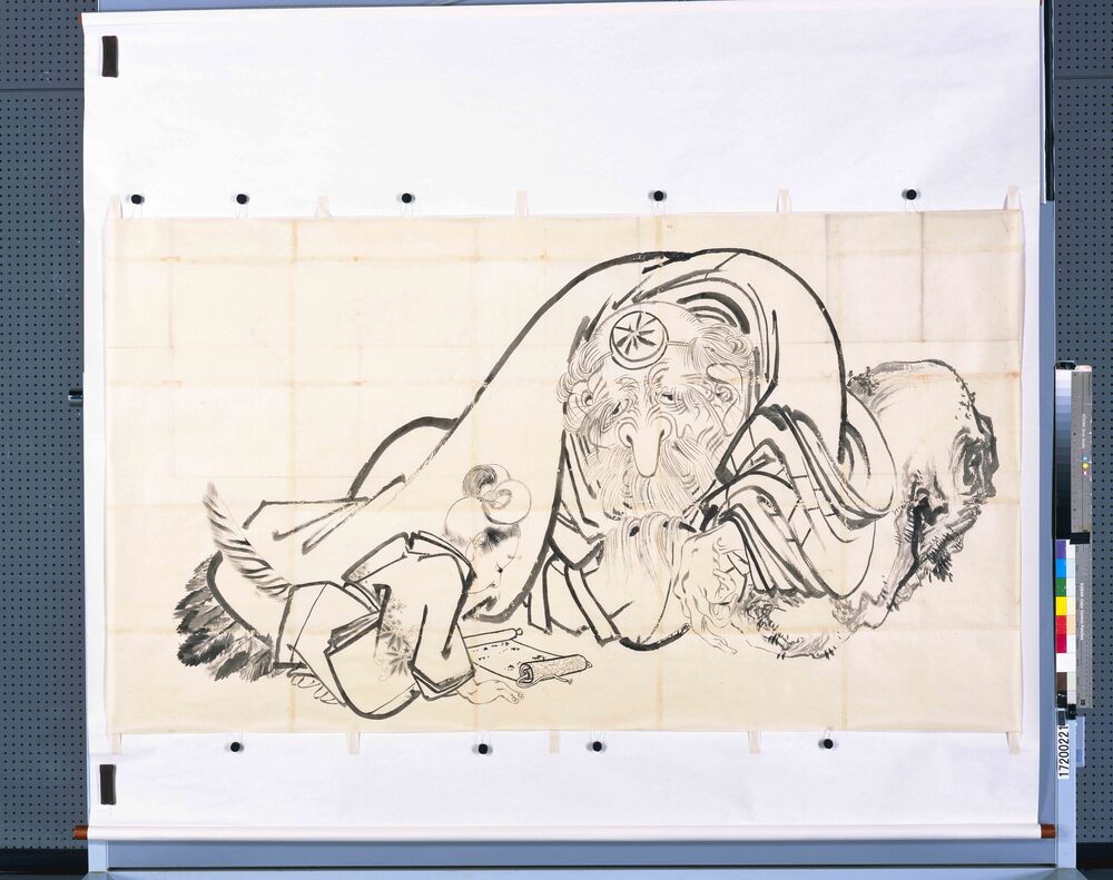 作品画像:粉本 絵馬 鞍馬天狗と牛若丸