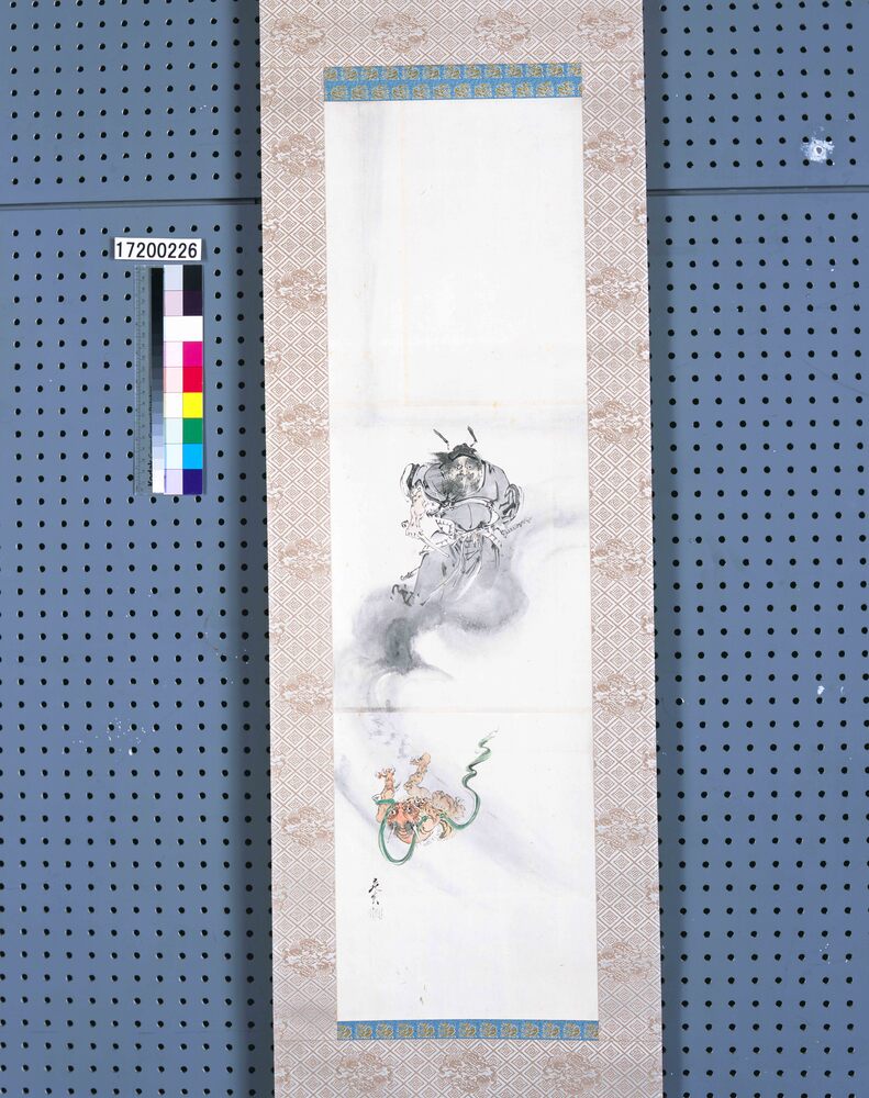 作品画像：粉本　鍾馗と鬼