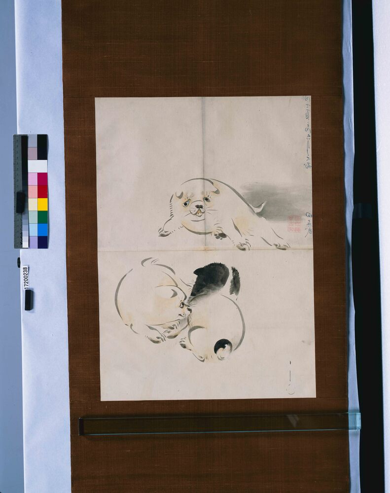 作品画像:粉本 三匹の仔犬