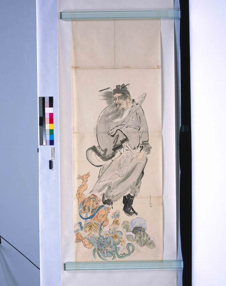 作品画像:粉本 鍾馗と三鬼