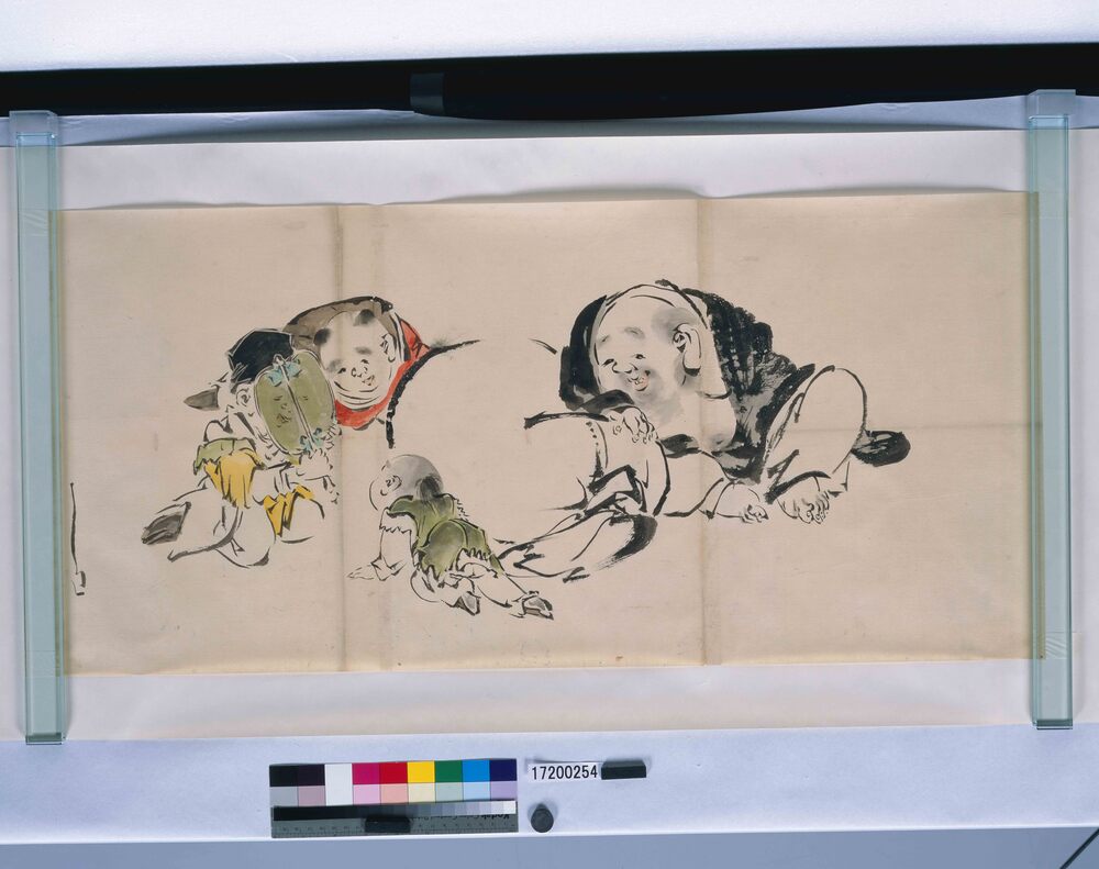 作品画像:粉本 布袋と唐子