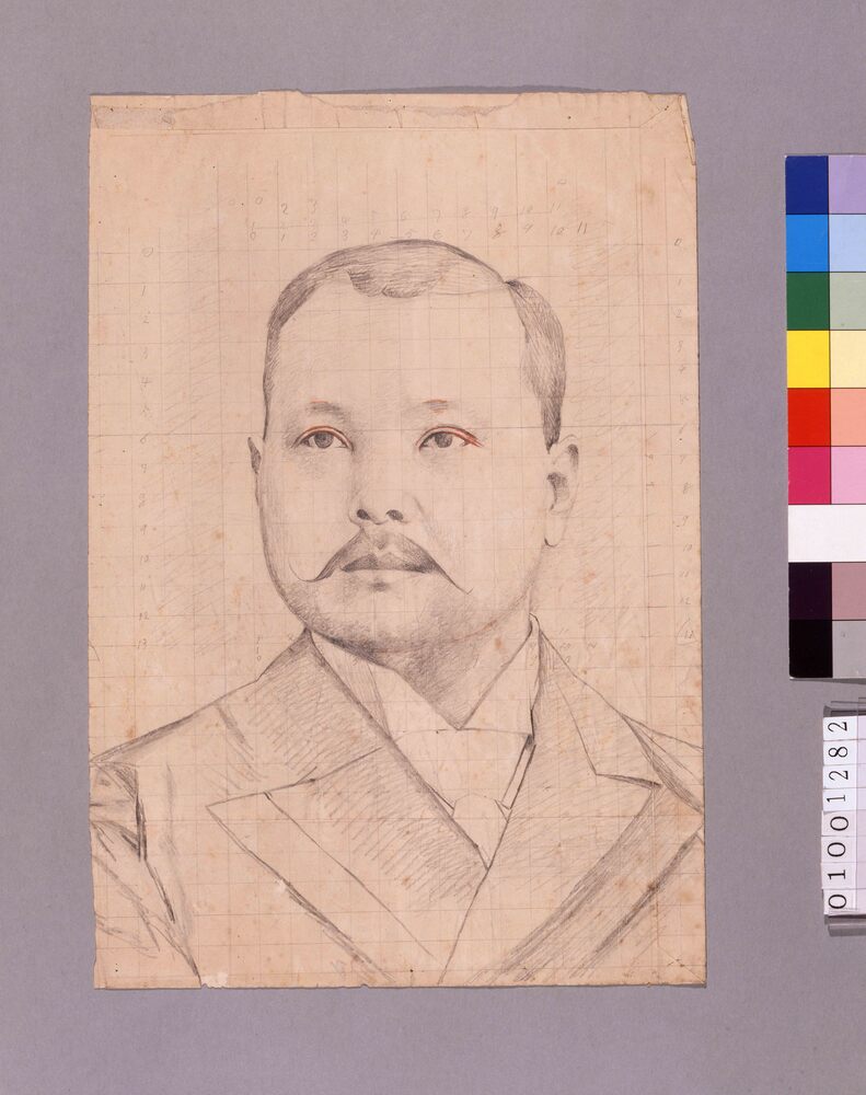 作品画像:下絵 男性肖像