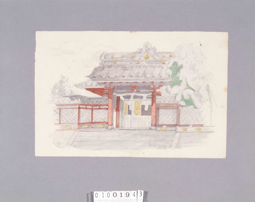 作品画像:素描 風景(神社)/「少女の顔・手」