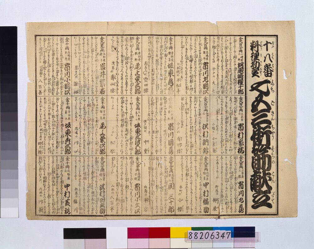作品画像:十八番料理勘定 七五三街筋献立