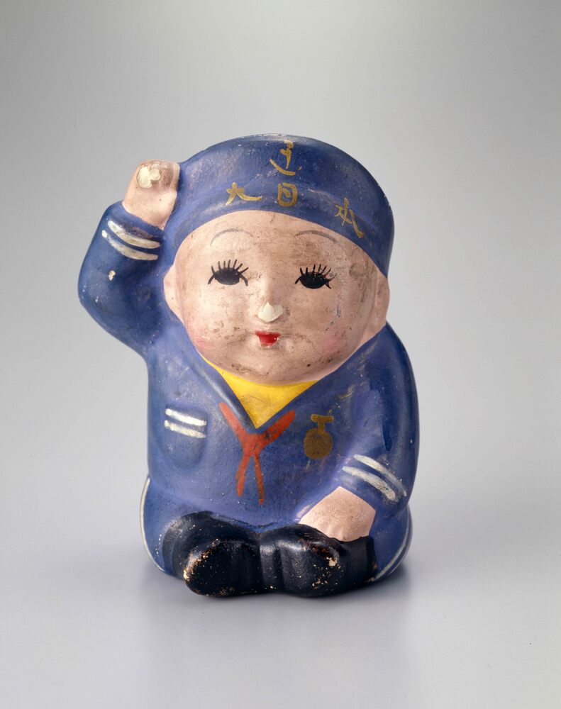 作品画像:素焼兵隊人形 男児(水兵姿)