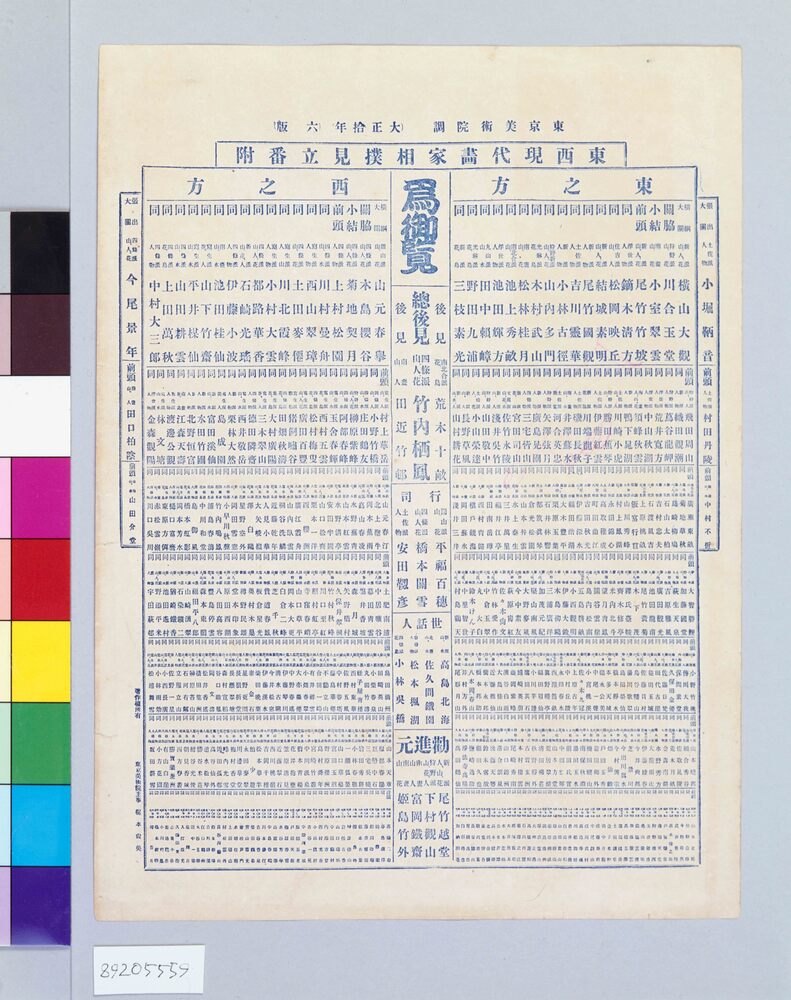 作品画像:東西現代画家相撲見立番付