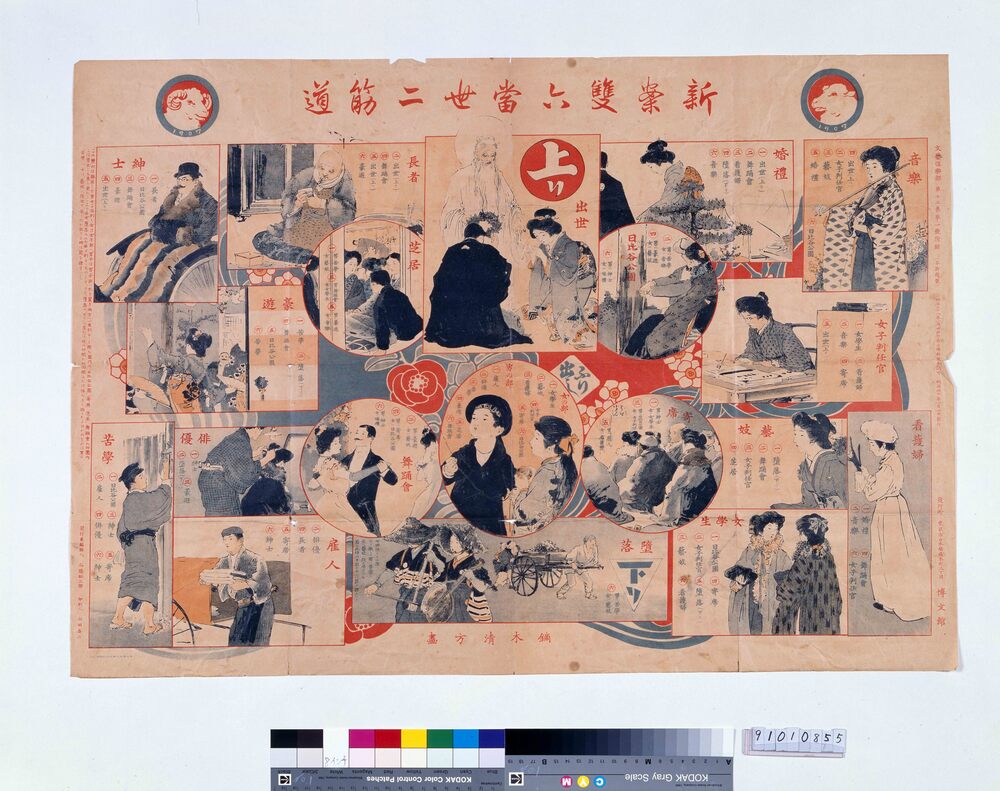 作品画像:新案双六当世二筋道