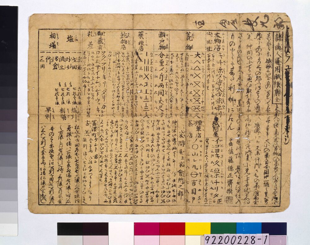 作品画像:諸商人通用賦帳集
