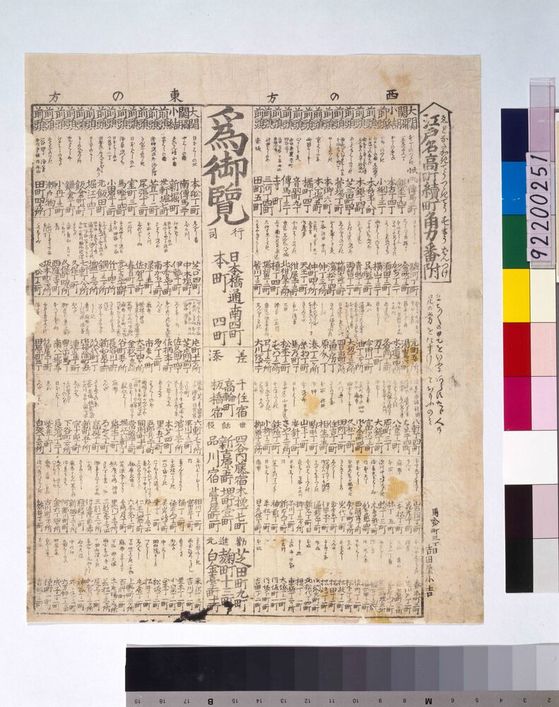 作品画像:江戸名高町続町角力番附